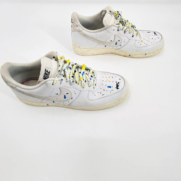 Nike Air Force 1 Low '07 LV8 Paint Splatter White Sail Sneakers Size 15 Men's - Picture 4 of 12